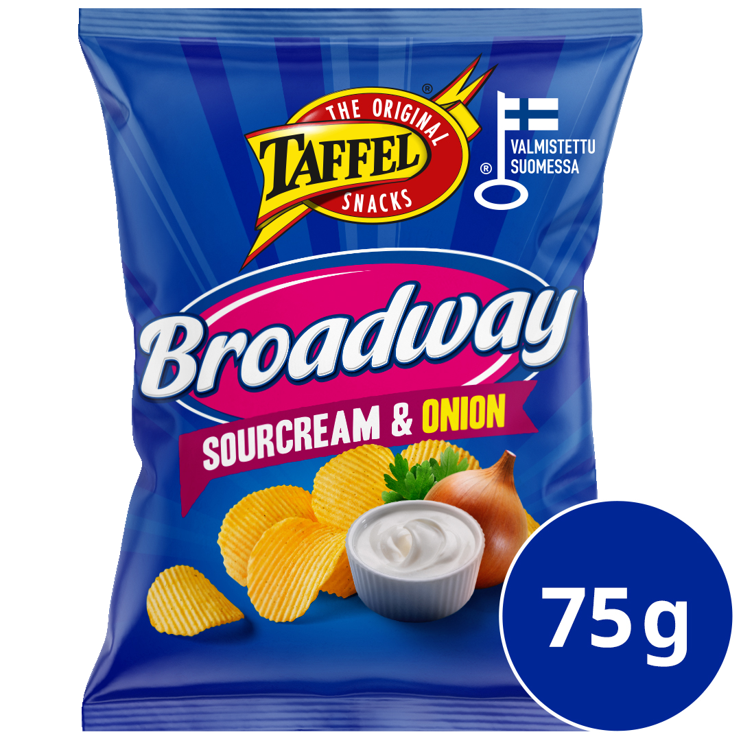 Taffel sipsi Broadway 75g sourcream&onion perunalastu