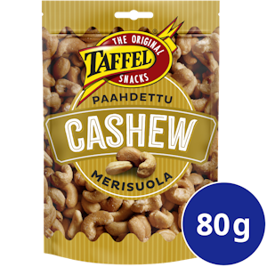 Taffel pähkinä paahdettu cashew 80g merisuola