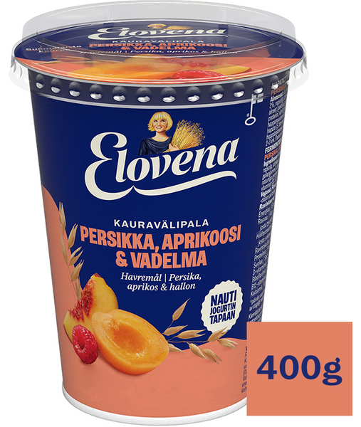 Elovena kauragurtti 400g persikka-aprikoosi-vadelma gluteeniton