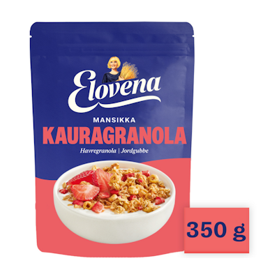 Elovena kauragranola 350g mansikka