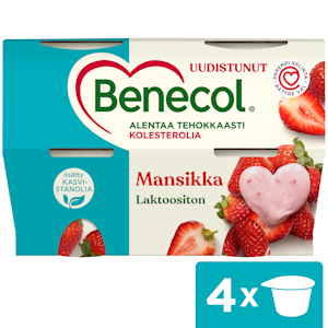 Benecol jogurtti 4x115g mansikka