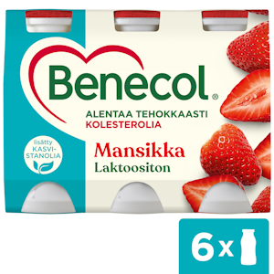 Benecol jogurttijuoma 6x100g mansikka