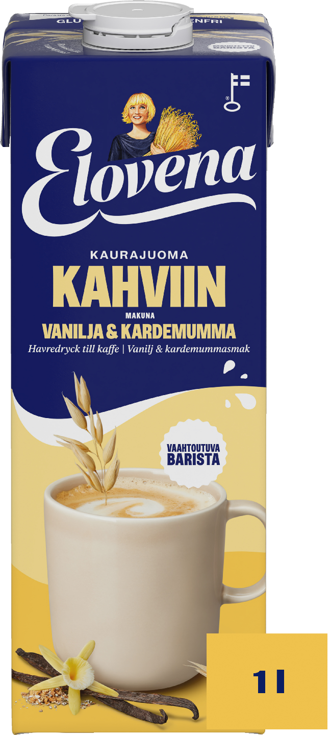 Elovena kaurajuoma kahviin 1l vanilja-kardemumma