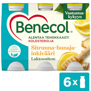 Benecol jogurttijuoma 6x100g sitruuna-hunaja-inkivääri