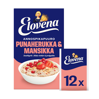 Elovena 12x35g annospikapuuro punaherukka-mansikka