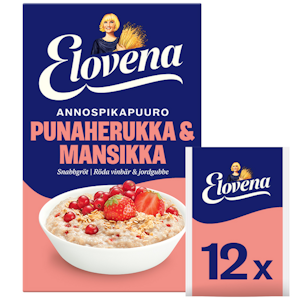 Elovena 12x35g annospikapuuro punaherukka-mansikka