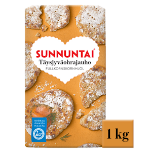 Sunnuntai täysjyväohrajauho 1 kg