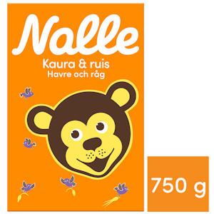 Nalle 750g kaura ja ruis täysjyväkaurahiutale ja ruislese