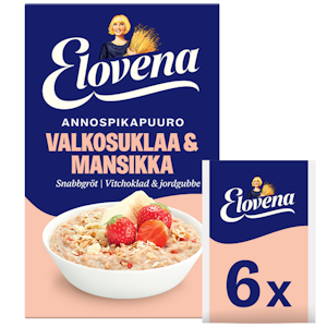 Elovena 6x35g annospikapuuro valkosuklaa-mansikka