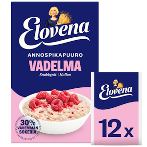 Elovena 12x35g annospikapuuro vadelma vähemmän sokeria