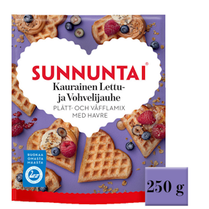 Sunnuntai Kaurainen Lettu- ja Vohvelijauho 100% kauraa 250g