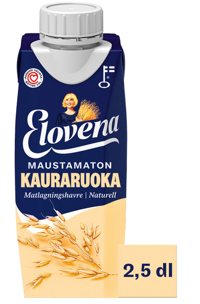 Elovena kauraruoka 2,5dl maustamaton gluteeniton