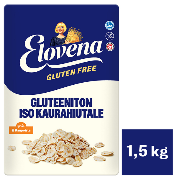 Elovena Gluteeniton iso täysjyvä kaurahiutale 1,5kg