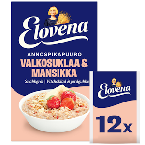 Elovena 12x35g annospikapuuro valkosuklaa & mansikka