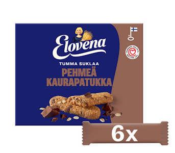 Elovena 6x30g tumma suklaa pehmeä kaurapatukka