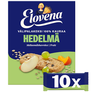 Elovena välipalakeksi 10x30g kaura hedelmä