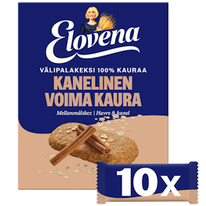 Elovena 10X30g kanelinen voimakaura välipalakeksi 100% kauraa