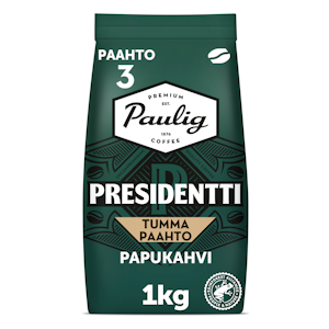 Presidentti Tumma Paahto kahvi 1kg papu