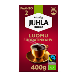 Juhla Mokka Luomu kahvi suodatinjauhatus 400g Reilun kaupan