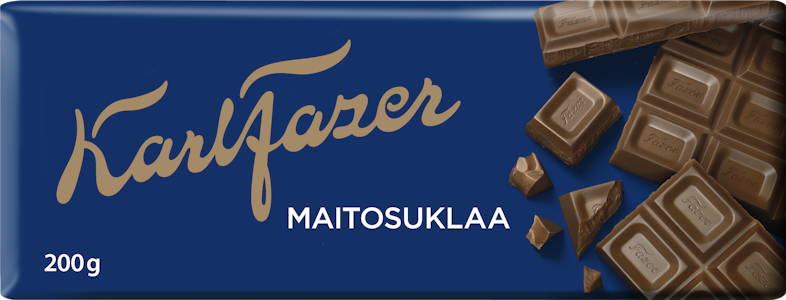 Fazer maitosuklaalevy 200g 528kpl PUOLILAVA