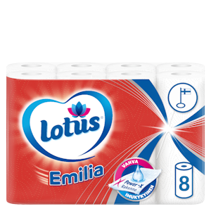 Lotus Emilia 8 rll talouspyyhe perhepakkaus valk