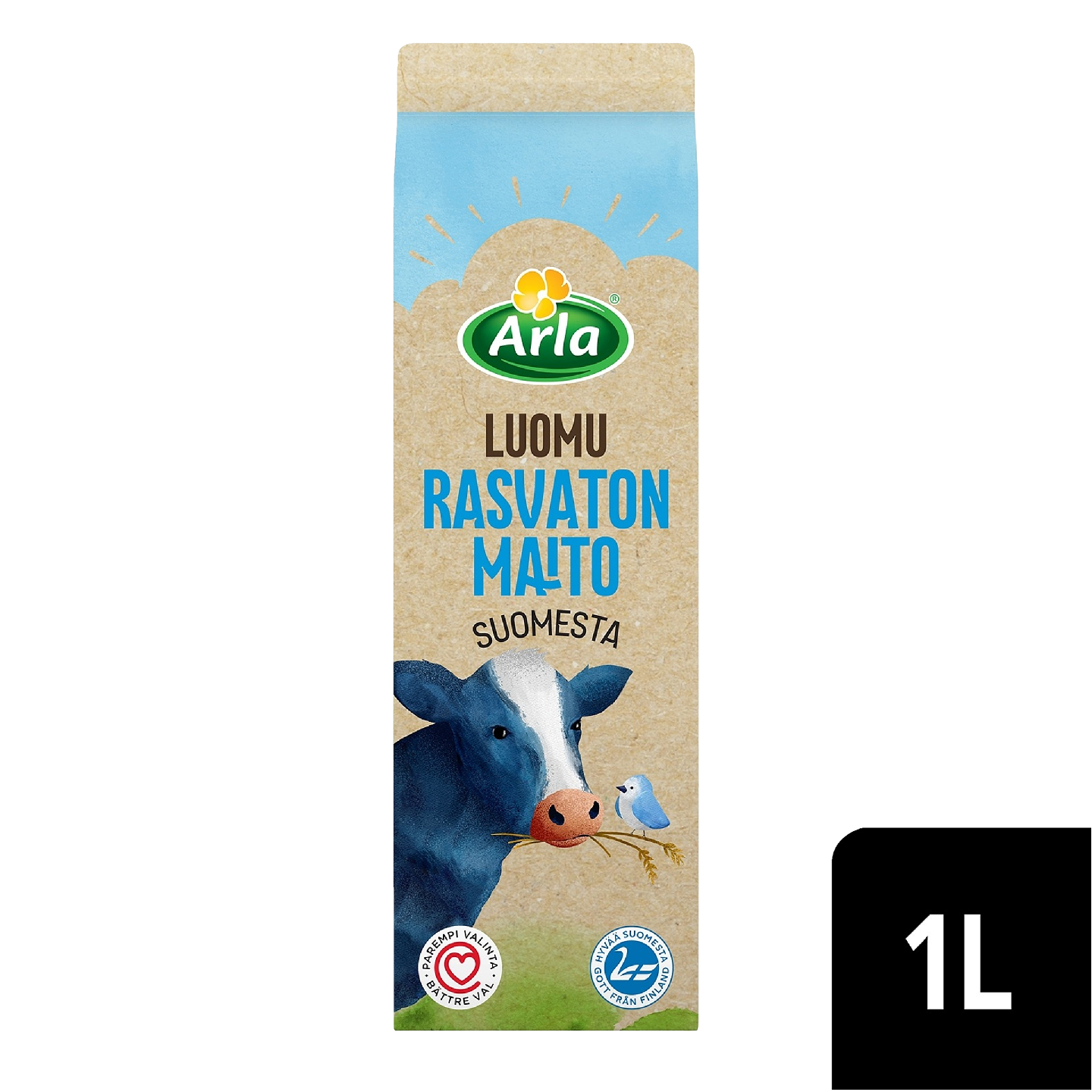 Arla rasvaton maito 1l luomu