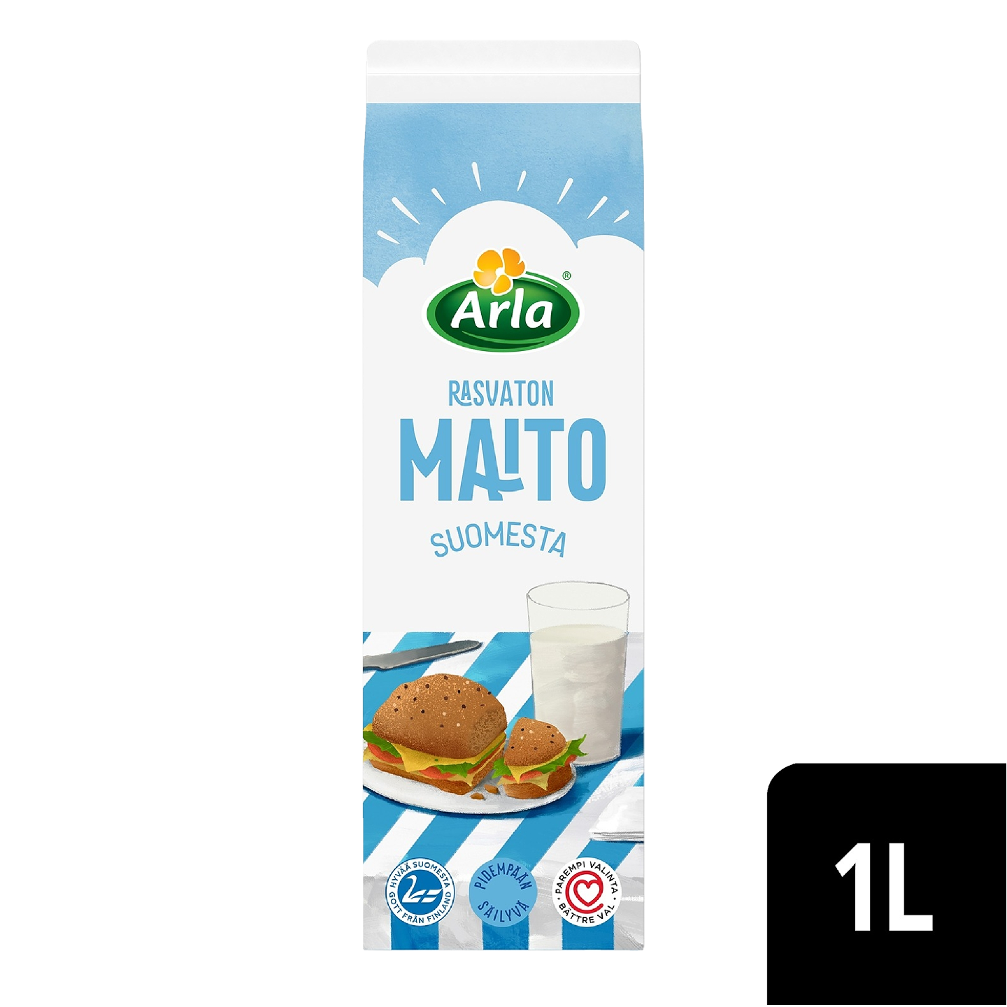 Arla 1L Suomi ESL rasvaton maito