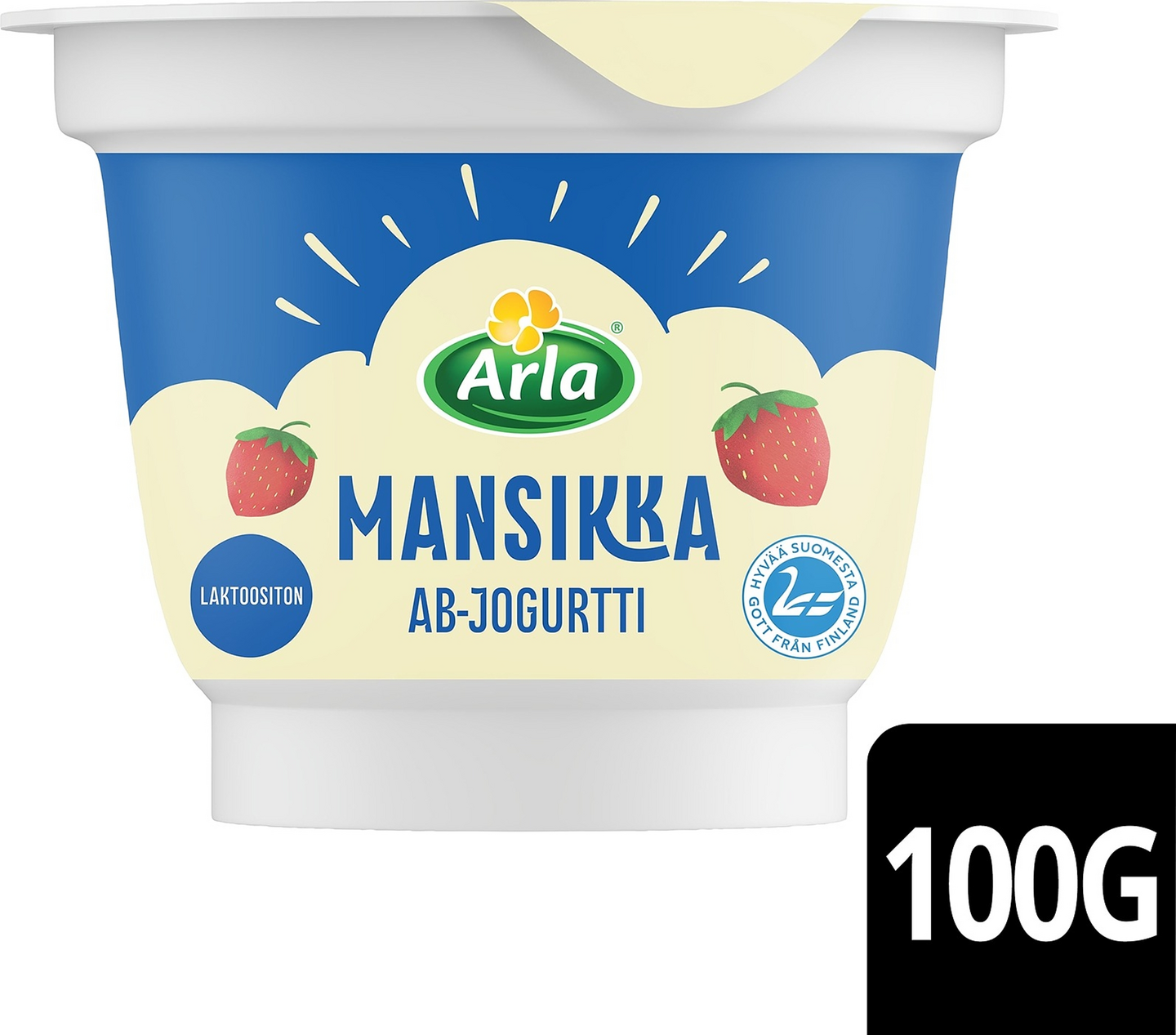 Arla laktoositon AB mansikkajogurtti 100g