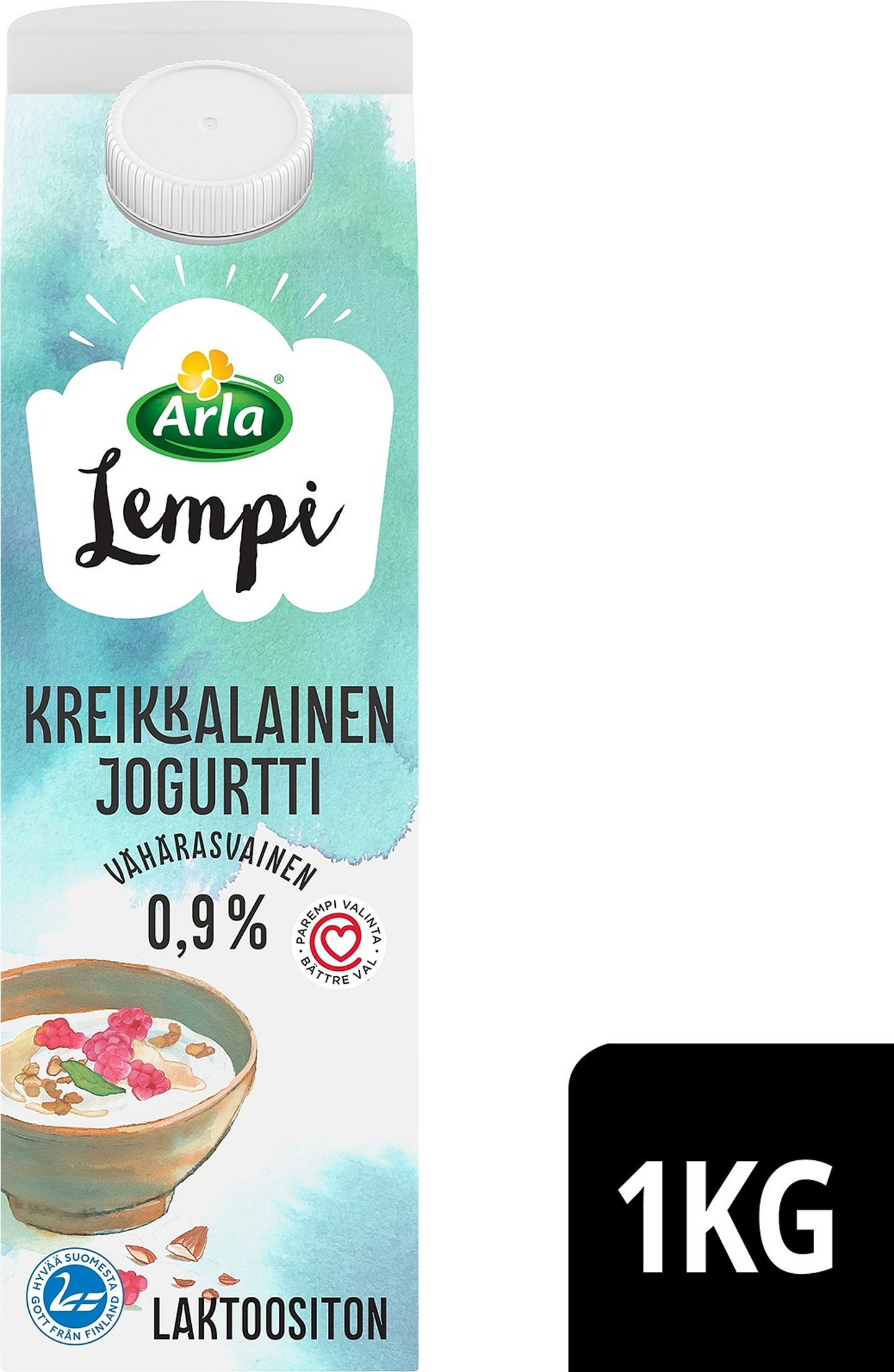 Arla Lempi kreikkalainen jogurtti 0,9% 1kg AB laktoositon