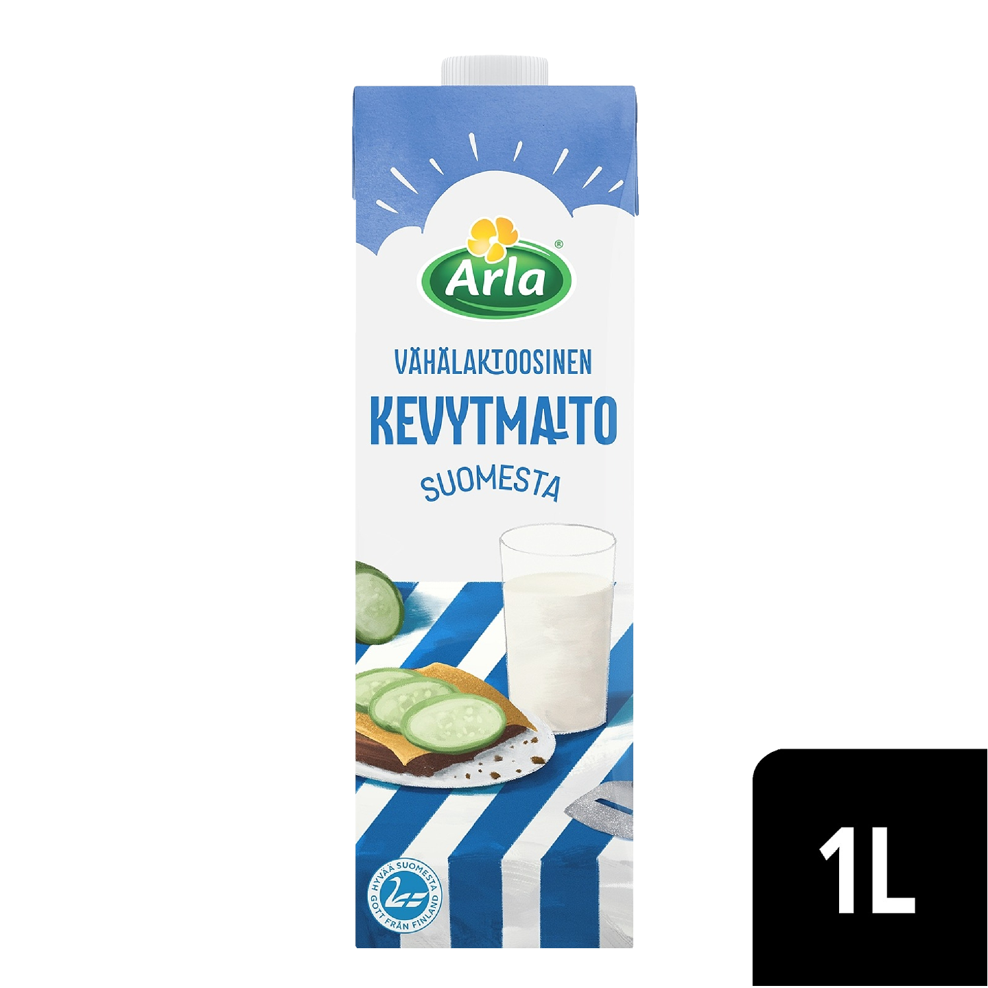 Arla 1l Suomesta vähälaktoosinen UHT kevytmaito