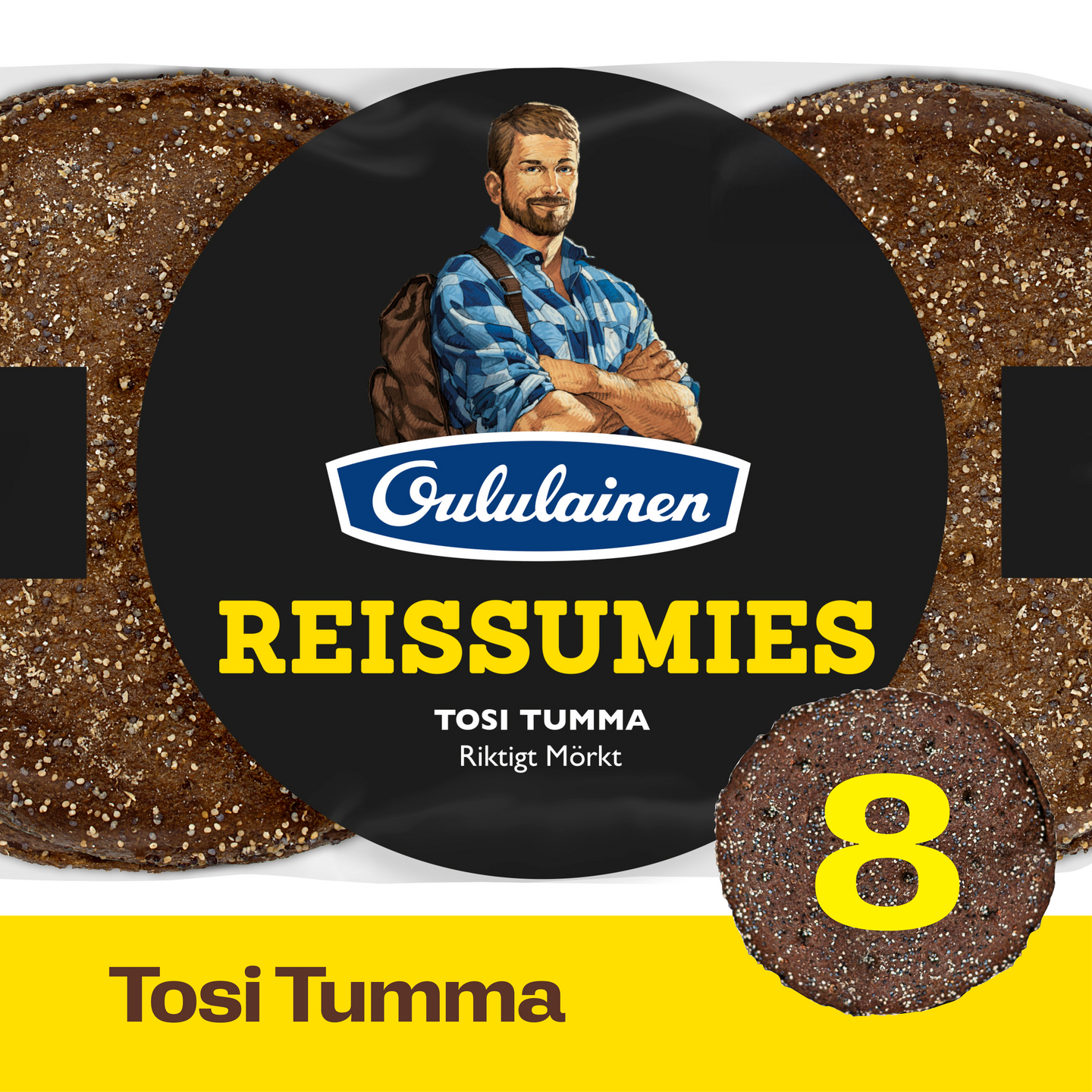 Oululainen Reissumies Tosi Tumma ruisleipä 8kpl/560g