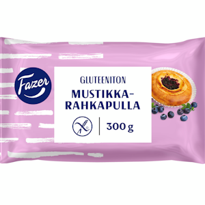 Fazer Gluteeniton mustikka-rahkapulla 4kpl/300g kypsä pakaste