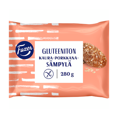 Fazer Gluteeniton kaura-porkkanasämpylä 4kpl/280g kypsä pakaste