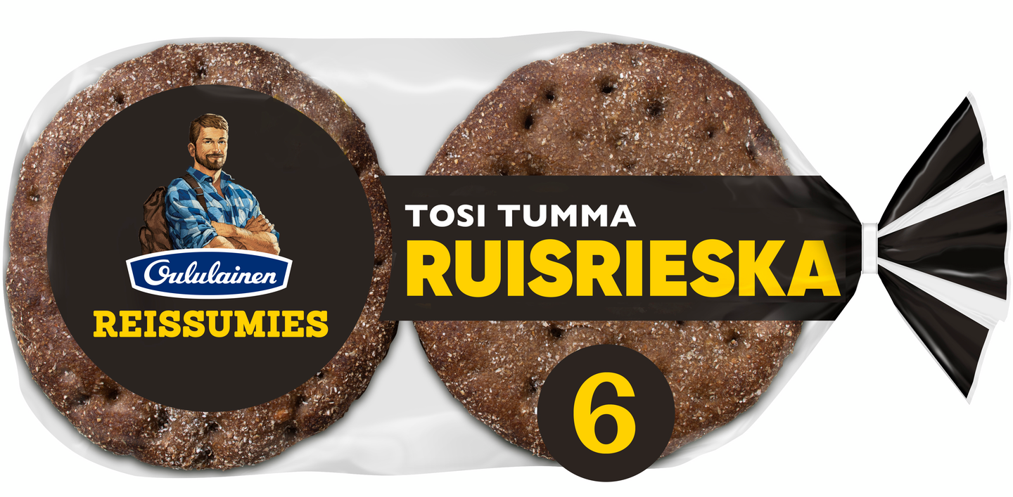 Oululainen Reissumies Tosi Tumma Ruisrieska ruisleipä 6kpl/270g