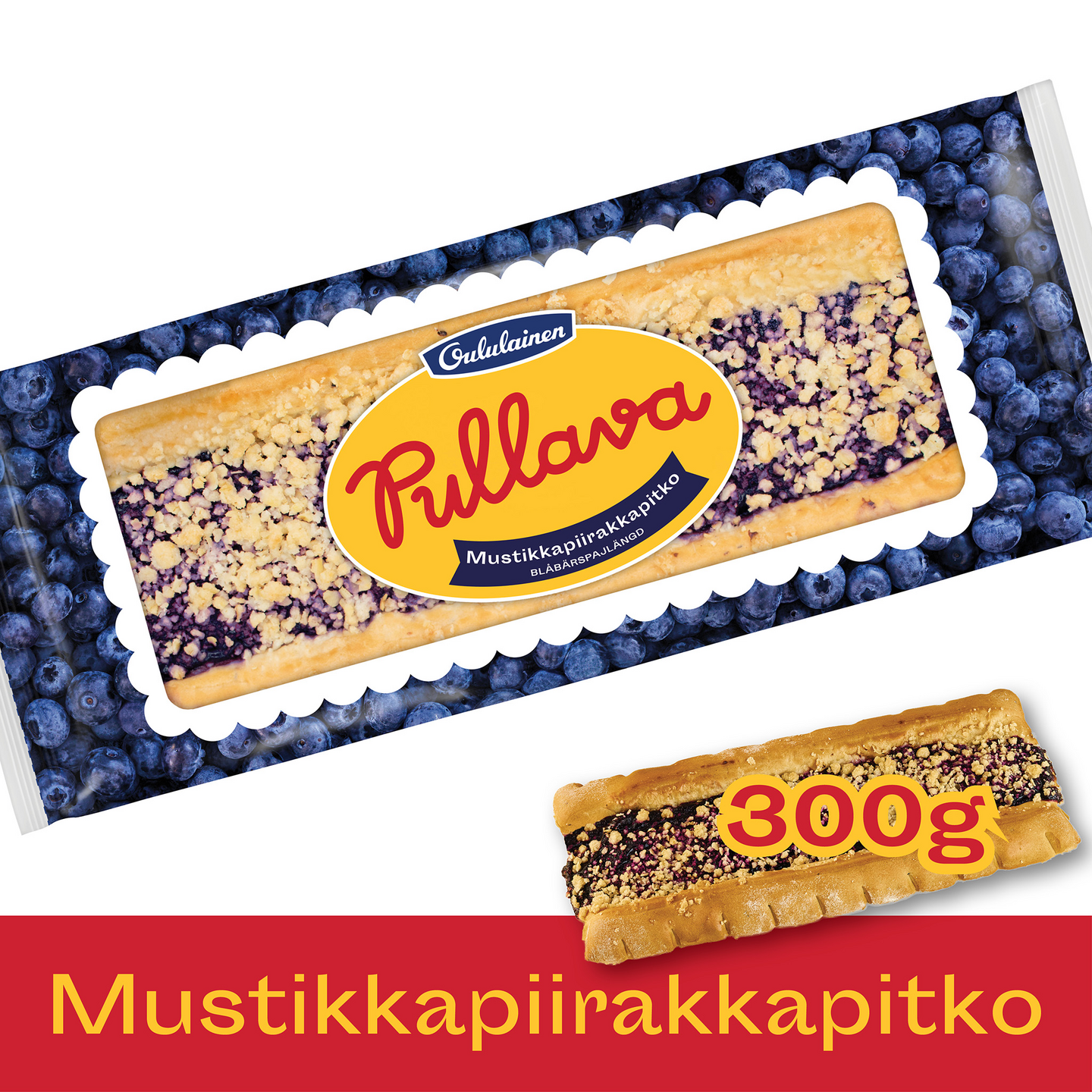 Oululainen Pullava Mustikkapiirakkapitko 300g