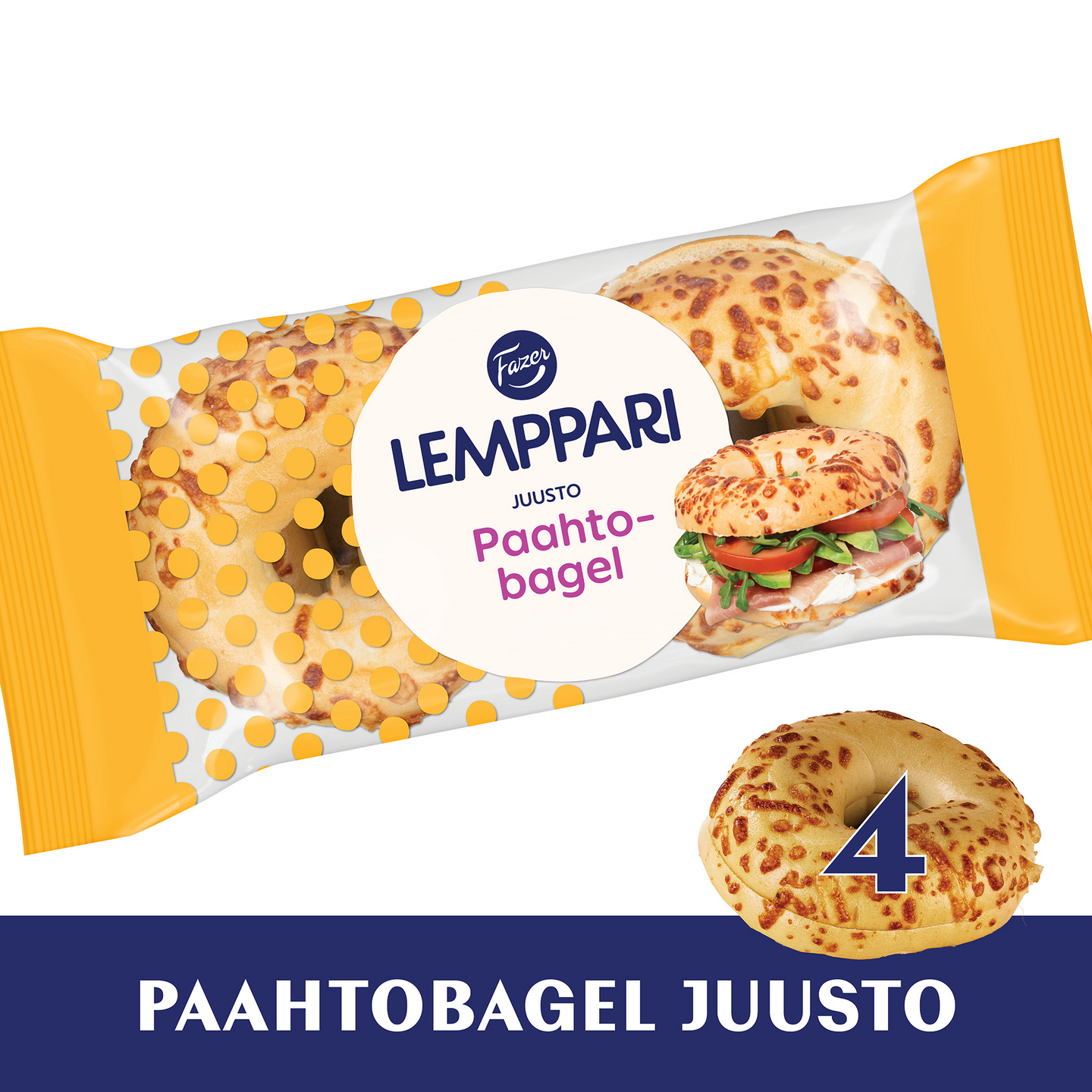 Fazer Lemppari Paahtobagel Juusto 4kpl 260g