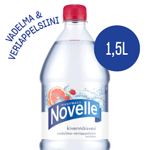 Hartwall Novelle Vadelma-Veriappelsiini kivennäisvesi 1,5l