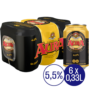 Aura olut 4,5% 0,33l 6-pack