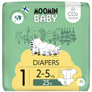 Moomin Baby Newborn teippivaippa S1 25kpl 2-5kg