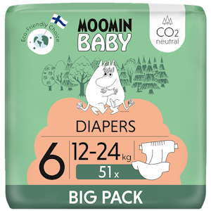 Moomin Baby teippivaippa S6 51kpl 12-24kg Big Pack