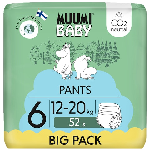 Muumi Baby Walkers S6 housuvaippa 12-20kg 52kpl Big Pack