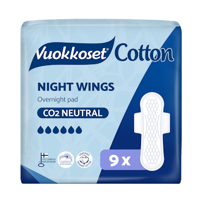 Vuokkoset Cotton Night Wings yöside 9 kpl