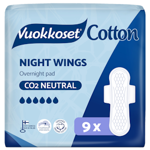 Vuokkoset Cotton Night Wings yöside 9 kpl