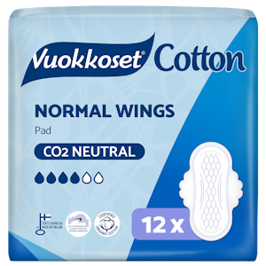 Vuokkoset Cotton Normal Wings ohutside 12 kpl