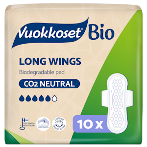 Vuokkoset Bio Long Wings ohutside 10 kpl