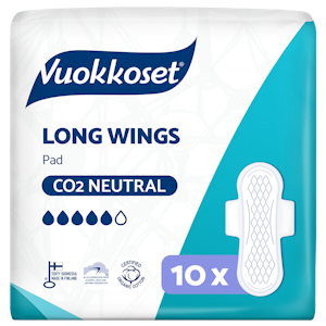 Vuokkoset Long Wings pitkä ohutside 10 kpl