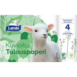 Lambi talouspaperi 4 rl kuvioitu