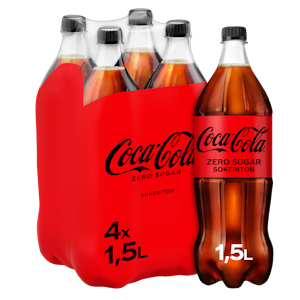 Coca-Cola Zero 1,5l 4-pack virvoitusjuoma