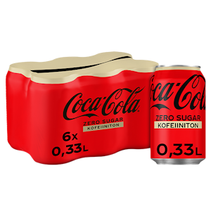 Coca-Cola Zero Sugar Kofeiiniton 0,33l 6-pack