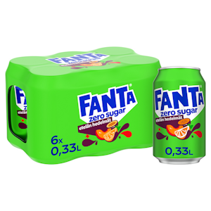 Fanta Etelän Hedelmät Zero virvoitusjuoma 0,33l 6-pack